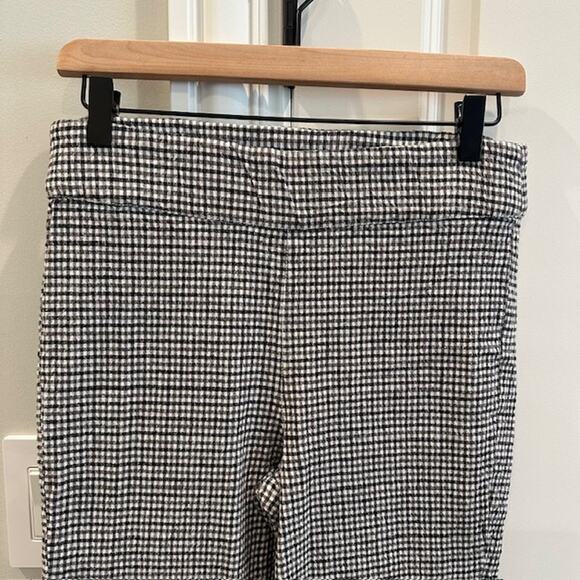 Free People Linen Blend Gingham Crop Pants Size: Small Color: Black/White - Picture 5 of 10